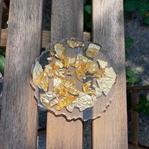 Coaster with Gold Flakes